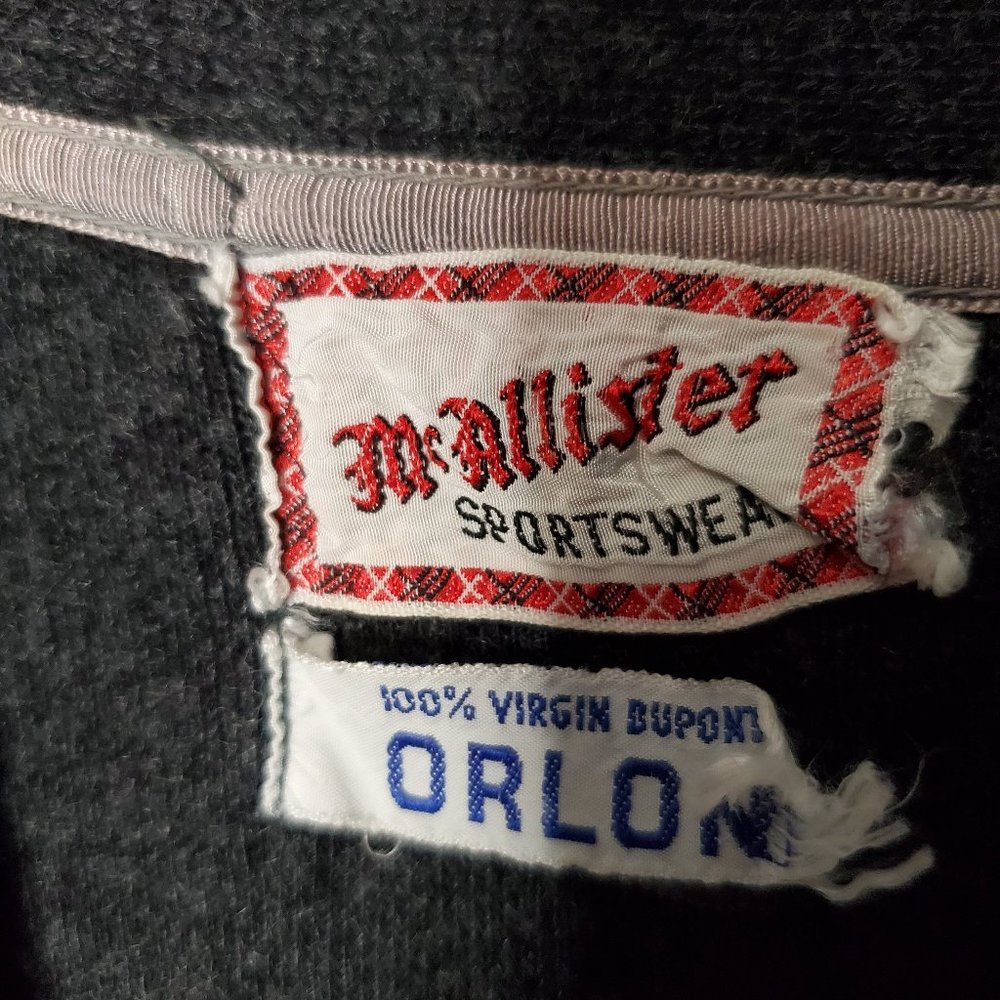 Vintage 60s Men's Sweater Vest, Black & Red, M - Picture 2 of 3